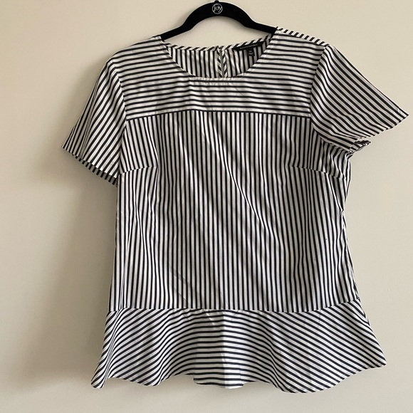 Banana Republic Striped Peplum Top - Picture 1 of 4